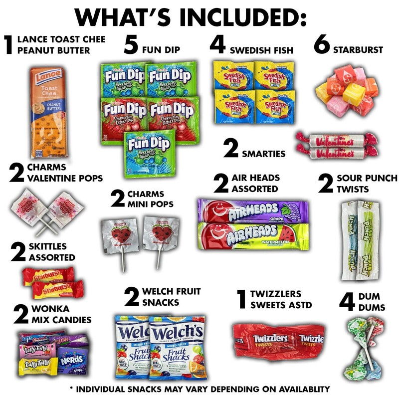 Fun Flavors Box Valentine’s Candy Gift Box Snack Care Package