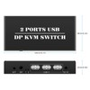 DisplayPort KVM Switch 2 Ports 4K 60Hz Dual Mode Aluminum