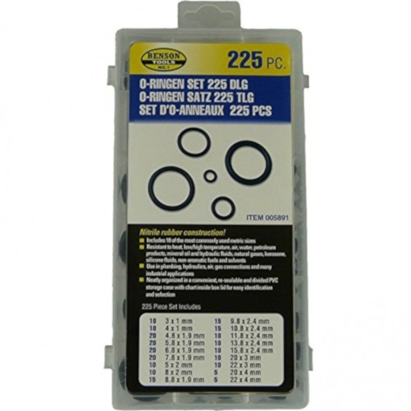 Benson Tools 225 Assorted O-Rings - Rubber