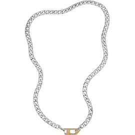 Diesel DX1343040 Men's Steel Necklace L600Xb7.5Xh3.2 mm Silver Stainless Steel Necklace, Stainless Steel, No Gemstone