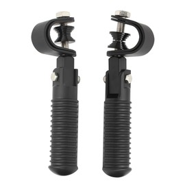 Motorcycle Foot Pegs, 2Pcs Heavy Duty Rubber Mounted Foldable Foot Rest Pedals for 1in Engine Guard Crash Bar Fits All 1in Pipes Frames Safety Bars (Black)