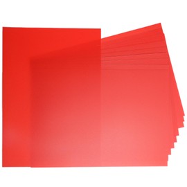 OffiXymeric 10 Pack A4 Size Red Opaque Rigid PVC Sheets, 0.5mm Thick, 297mm x 210mm Plastic Sheet for DIY Office Cutting, Signs, Display Projects
