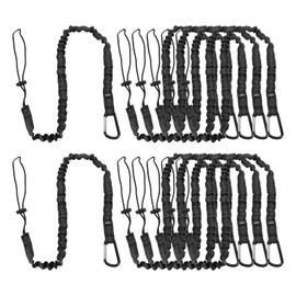 MECCANIXITY Retractable Tool Lanyard 3.6ft with Single Aluminum Buckle and Adjustable Loop End, Maximum Weight Limit 10KG / 22lb, Safety Fall Protection Tools Leash, Black 12 Pack