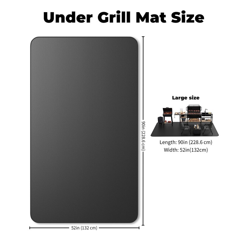 Large 90x52” BBQ mat for Under Grill,Double-Sided Silicone Grill mat