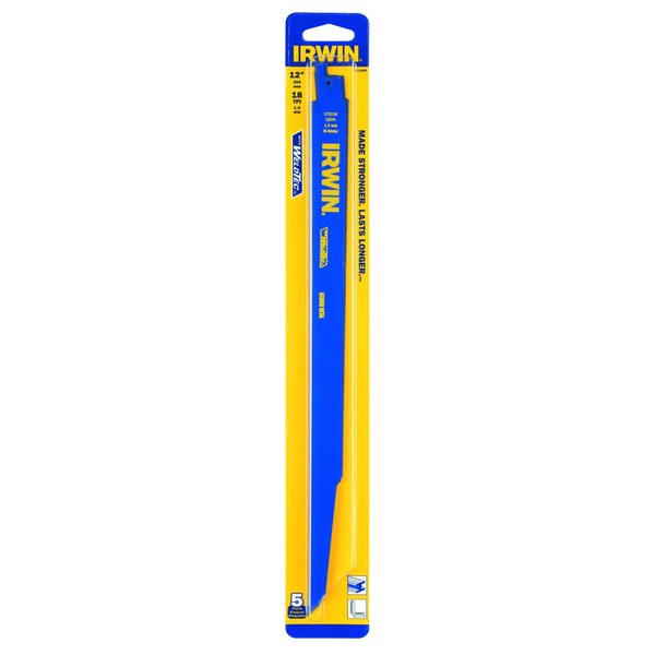 Irwin 372118P5 12-Inch 18TPI Metal Cutting Reciprocating Blade, 5-Pack