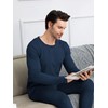 URATOT Men's Thermal Underwear Tops Crewneck Fleece Lined Long Sleeve