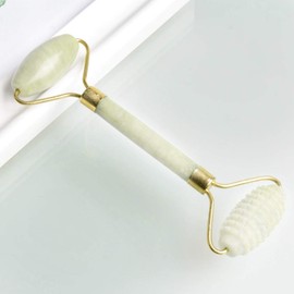 ORILEY OR-GB05 Facial Massager Double Sided Face Roller Natural Jade Massage Stone Beauty Tool for Face Neck Toning, Firming & Serum Application, (1 Pc)