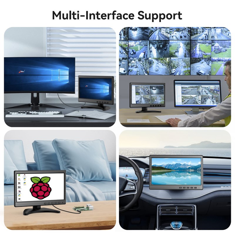 Miktver 10.1 inch Security Monitor, 1024x600 LCD Small Video Monitors