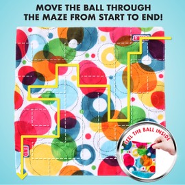 Sense & Grow Sensory Fidget Maze by Creative Kids- Marble Fidget Maze Sensory Toy- Stress-Relief Toys for Autism ADHD- Crinkly Maze Provides Focus, Relieves Anxiety, Reduces Stress for Children 3+