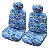 Winnie Fashion Blue 100 Sunsets Hawaiian Separate Headrest Car Seat Cover; Made in Hawaii; Set of 2