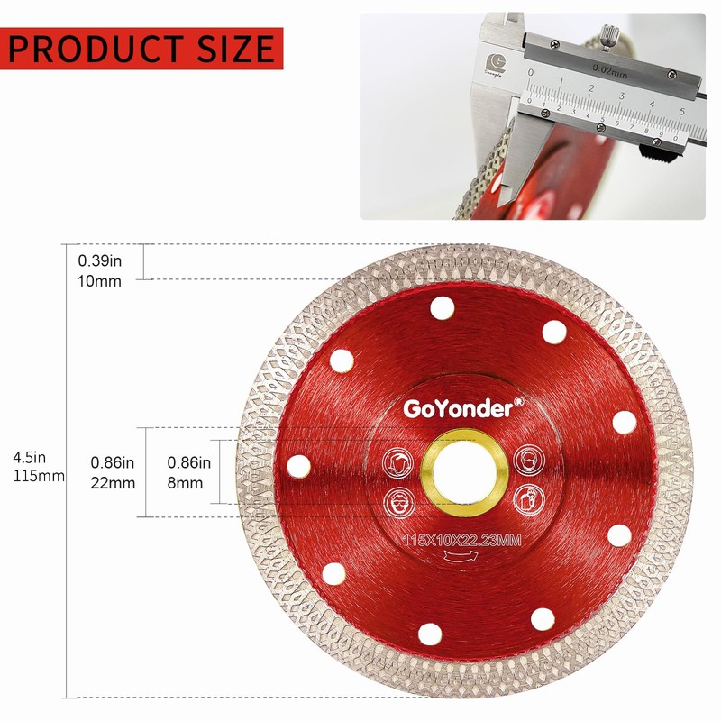 GoYonder Super Thin Grinder Blades Tile Blade, Diamond Saw Blade