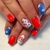 4th Of July Fake Nails Medium Square Press On Nails