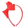 Little Girls Neon Headband With Side Grosgrain Bow- Neon Orange