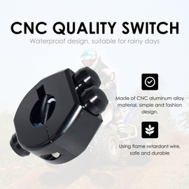 1" CNC Aluminum Alloy Motorcycle Switches Handlebar Mount Switch Headlight Fog Light ON Off Start Kill Horn Lock Reset Button