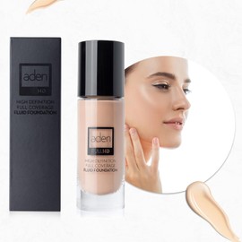 aden Fluid Foundation – 20ml – Sweat & Water Proof Full Coverage Foundation – Long lasting & High-Definition – No Fragrance & Sunscreen (02 Ivory)