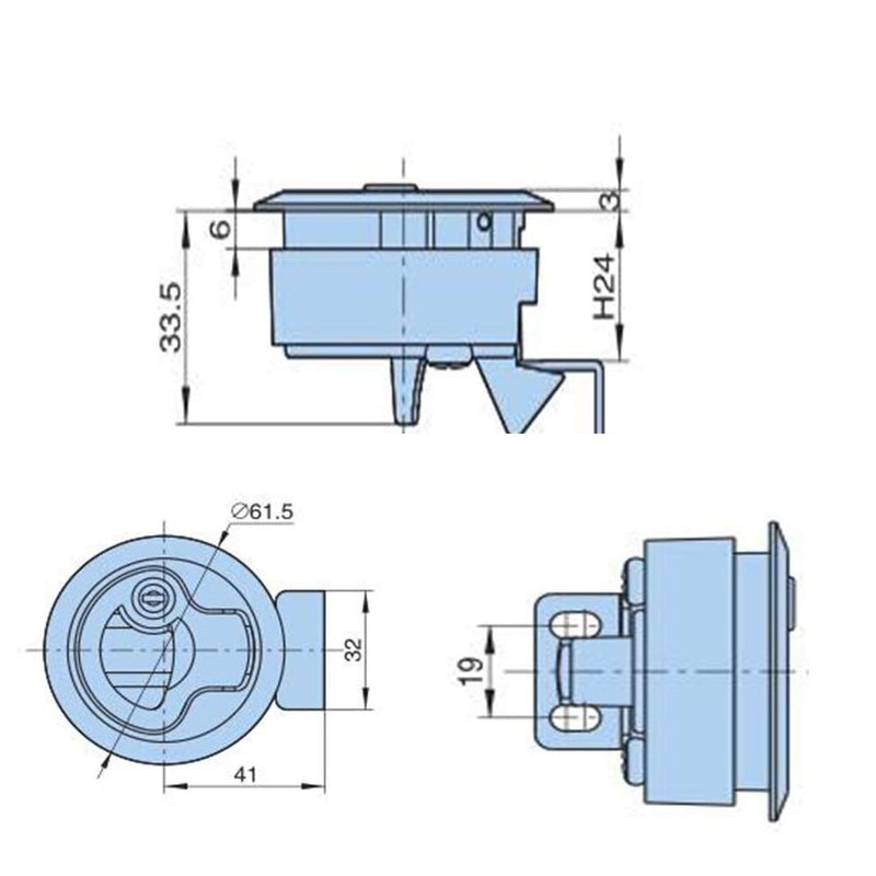 WJSKDQ 2PCS Round Boat Latches Flush Pull Slam Latch for