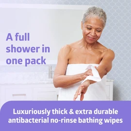 Medline ReadyBath LUXE Antibacterial Bath Wipes with Aloe Hypoallergenic