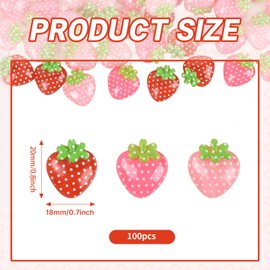 Hanycon 100pcs Artificial Strawberry Tiny Strawberry Resin Strawberry for Home House Grocery Photography Party Decoration