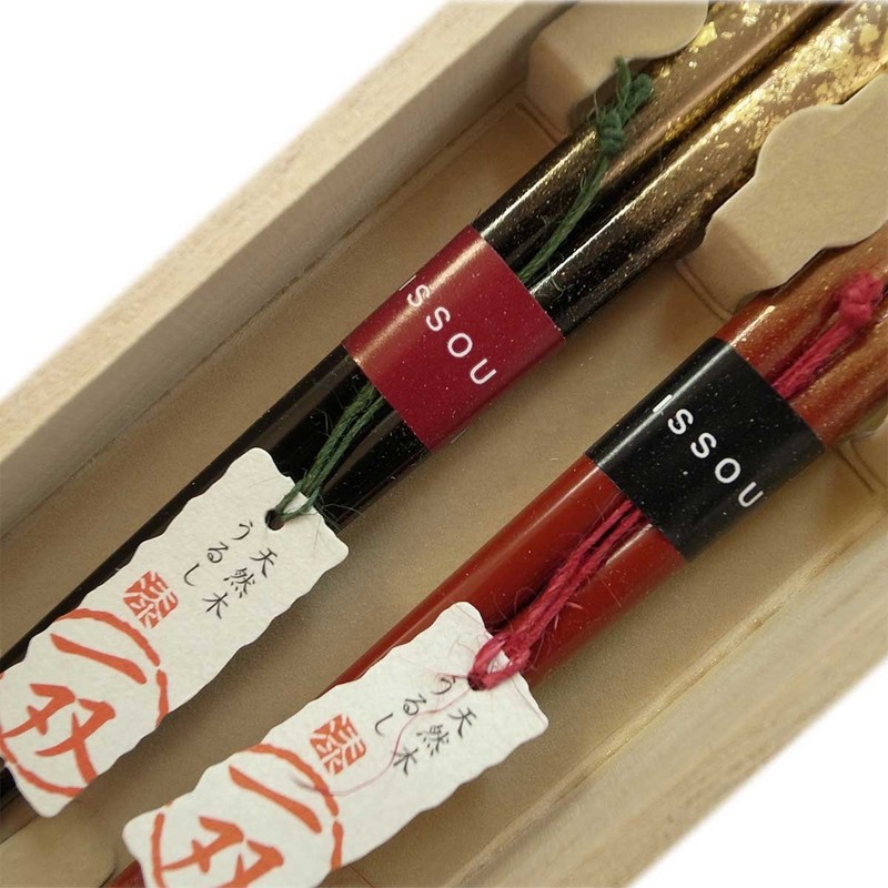 Couple Couple Chopsticks Zuiun Paulownia Box
