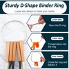 10 Pcs 6Inch Metal D-Shaped Binder Rings with Black Drawstring