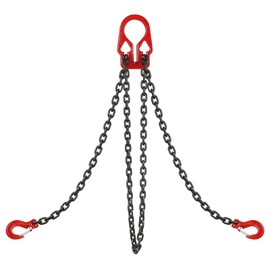 Heavy Duty Lifting Chains with Adjustable Hooks, 5/16 Inch x 10 Ft, Maximum Load 7000lbs, Dual Leg Chain Slings for Industrial Engine Hoist