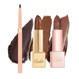 Oulac Lipstick & Lipliner Set 3PCS High Impact Lipcolor with Moisturizing Formula, Vegan Beauty, Full-Coverage Lip Color, Gift Lipstick for Women, 03+08+D06