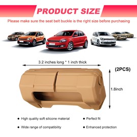 DXNQ 2PCS Car Seat Belt Buckle Covers, Anti-Scratch Silicone Auto Seat Belt Clips Protective Sleeve, Universal Seatbelt Buckle Cover Protector for Van Truck SUV, Car Accessories (Brown)
