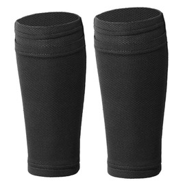 2 x Shin Pad Holder, Shin Pads Holder Football, Shin Pads Socks, Football Shin Pads Protective Equipment Holder for Men Women Boys Girls (Black, S)
