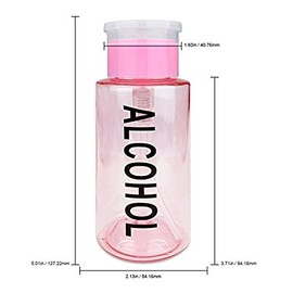 PANA 7 Oz Professional Alcohol-Labeled Push Down Liquid Pumping Empty Bottle Dispenser (Pink)