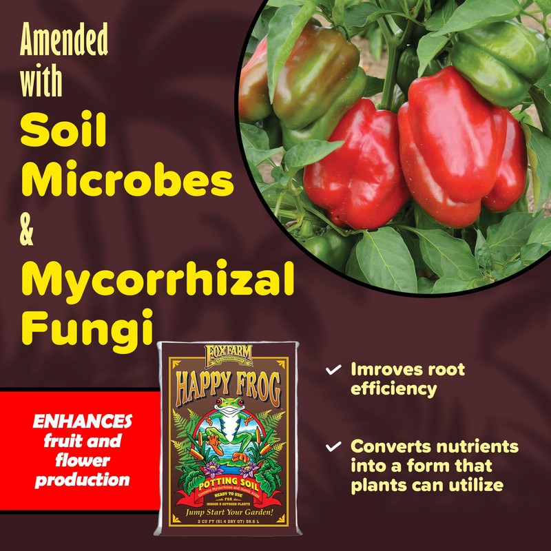 FoxFarm Happy Frog Potting Soil, 2cu ft - for Indoor/Outdoor