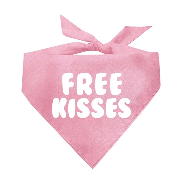 Free Kisses Dog Bandana | 100% Cotton Adjustable Triangle |