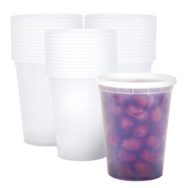 [24 sets] 32oz Deli Containers with Lids，Food Storage Containers with airtight lid，Plastic Soup Containers with Lids Meal Prep Containers/BPA Free/Freezer Safe/Dishwasher Safe/Microwave Safe/Stackable