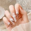 Hime Gyaru Leopard Handmade Nail Tips - Coffin Egg /