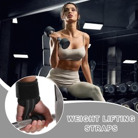 Hand Straps for Weight Lifting - Workout Straps,Non-Slip Reinforced Adjustable Wrist Wraps for Grip Strength Bodybuilding Dumbbell Workout Home Fitness