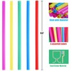 ALINK 8mm Wide Assorted Bright Colors Smoothie Straws, Fat Plastic
