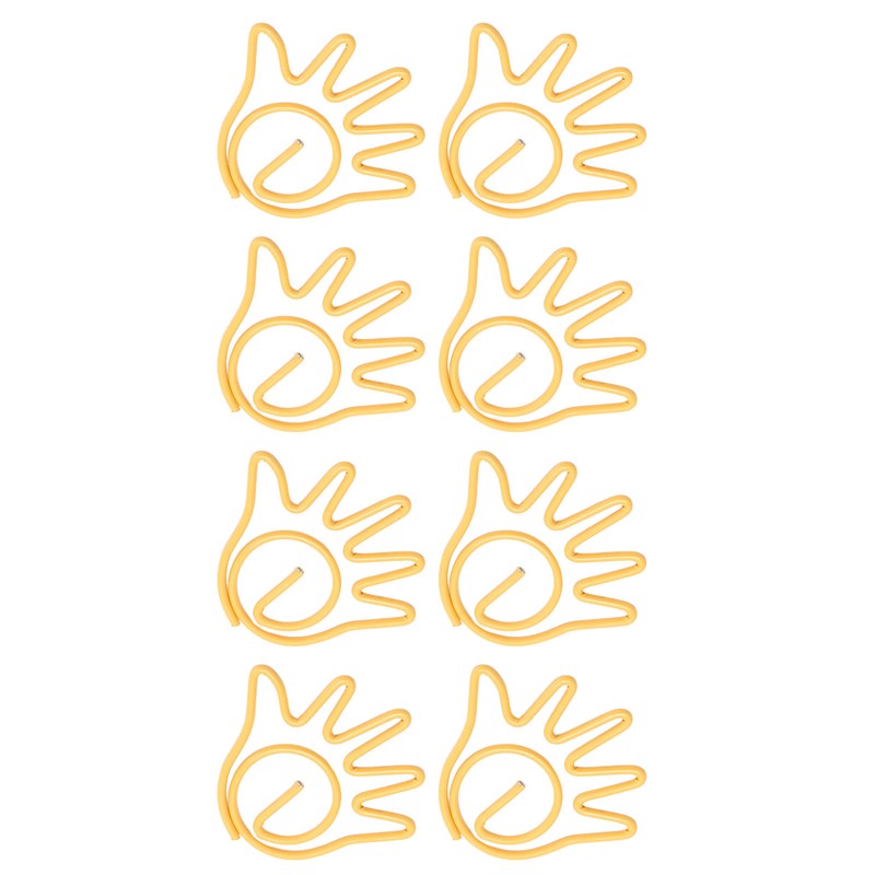 100Pcs Paper Clip Metal Hand Shaped Design Rustproof Paperclip Decoration