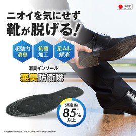Actika Foot Odor, Put it on the Soles of Your Feet, Super Strong Deodorizing Insole, Odor Defense Force, Black
