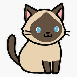 Siamese Cat Waterproof Vinyl Window Bumper Sticker Decal 5"