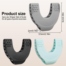 DMJJSD Jawline Trainer, Pack of 3 Jaw Trainer, Jaw Trainer, Jaw Trainer, 3 Levels Jaw Exerciser, Double Chin Remover, Jaw Exerciser for Face, Mouth, Improve Jaw Line