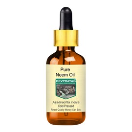 Devprayag Pure Neem Oil (Azadirachta Indica) with Glass Dropper Natural Therapeutic Grade Cold Pressed 100ml (3.38 oz)
