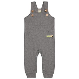 loud + proud Unisex Baby Dungarees, GOTS Certified Toddler Romper Suit, gray