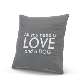 SALLEING Custom Fashion Home Decor Pillowcase Grey All You Need is Love and a Dog Square Throw Pillow Cover Cushion Case 16x16 Inches One Sided Print