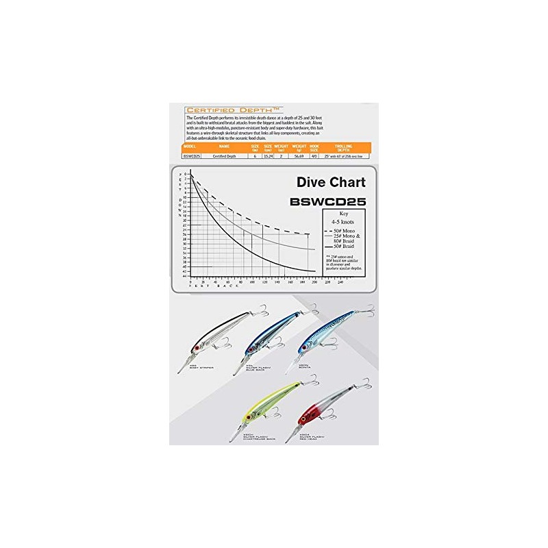 Bomber Lures BSWCD30XBON Saltwater Grade Certified Depth Lure, Bonita, 8