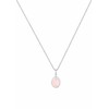 Elli Necklace Women Pendant Basic Elegant Round with Rose Quartz