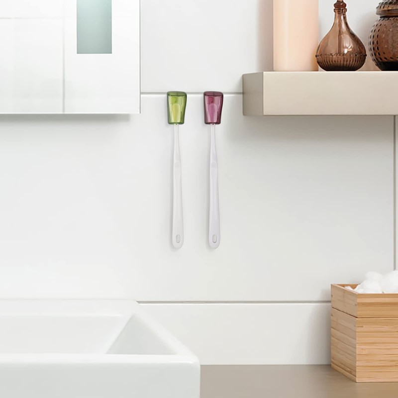 Linkidea Travel Toothbrush Head Covers with Suction Cup, Portable Wall