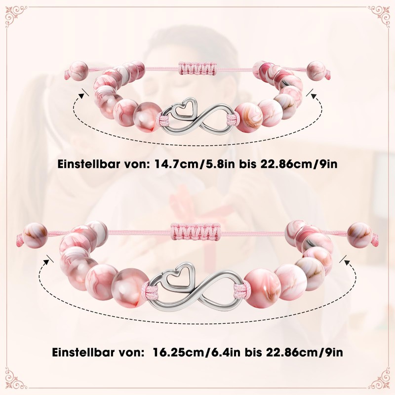 Focxoio Pack of 2 Mother Daughter Bracelets, Mother Daughter Gift,