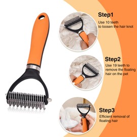 Cyberpaws Dog Brush - Shedding Tool for Long-Haired Dogs (Orange)