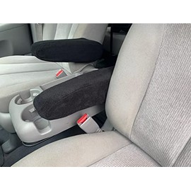 Auto Armrest Covers- Fits The Kia Sedona 2000-2014 Fold Down Armrest Covers for The Front Bucket Seats Fleece Fabric-1 Pair (L) Black
