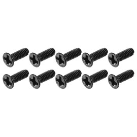 METALLIXITY 350pcs M2 x 6mm Flat Head Screws Carbon Steel Machine Screws for Eyeglass Watch Small Electronics Black