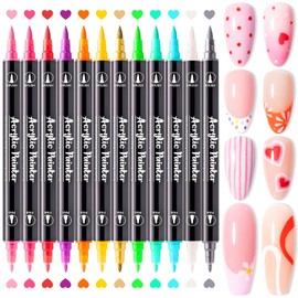 MelodySusie Nail Art Pens Set, 12 Colors Double-Ended Nail Polish Pens for Nail Art, Dual Tip, Nail Dotting Tool, Drawing Pen for Nail Design, Manicure Nail Pens for Salon and DIY at Home